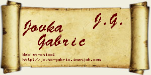 Jovka Gabrić vizit kartica